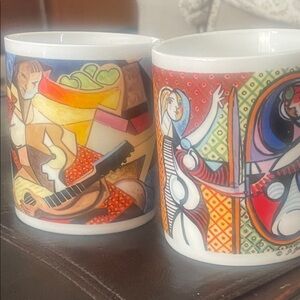Vibrant Artistic Ceramic Mug Set